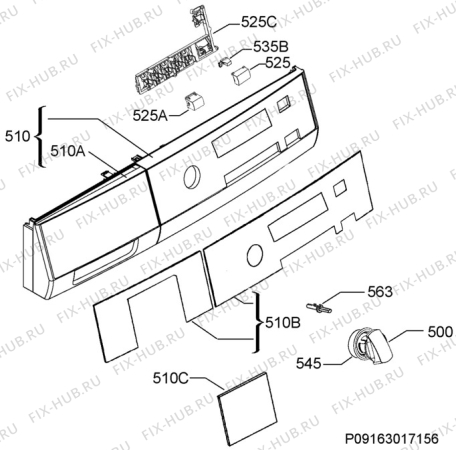 Взрыв-схема сушильной машины Aeg Electrolux T88800 - Схема узла Command panel 037